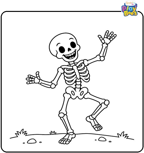 Dancing Skeleton Coloring Page