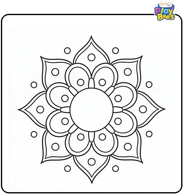Diwali Rangoli Coloring Page
