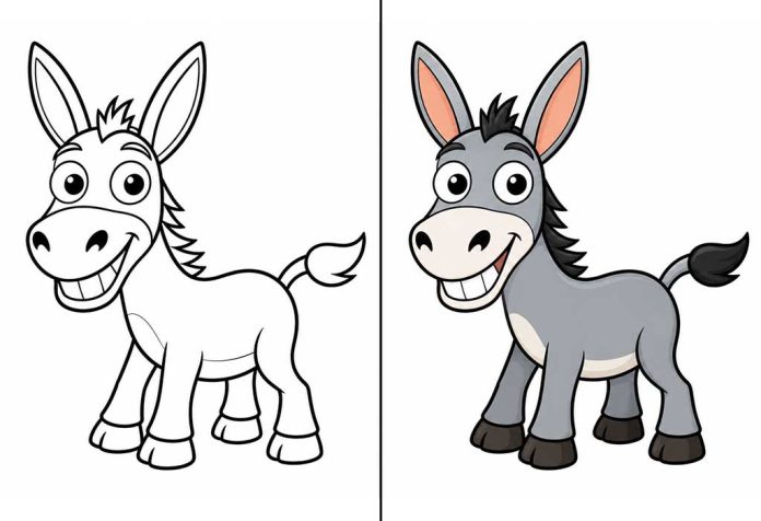 Donkey Coloring Pages – Free Printable Worksheets & Images