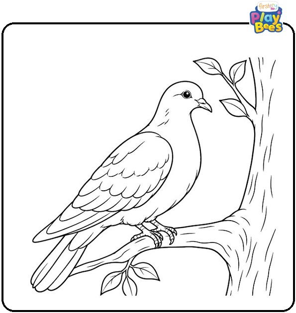 Dove-on-a-Tree-Coloring-Page Dove-on-a-Tree-Coloring-Page