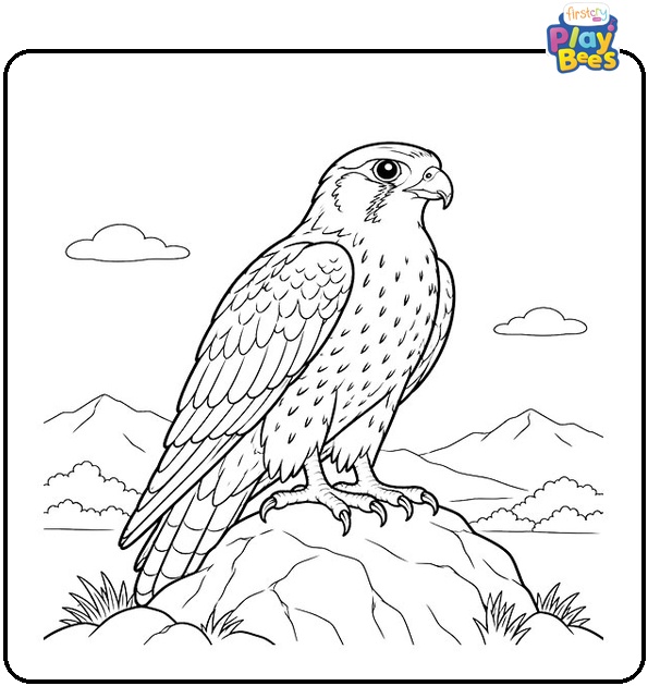 Falcon-on-the-Rock-Coloring-Page Falcon-on-the-Rock-Coloring-Page