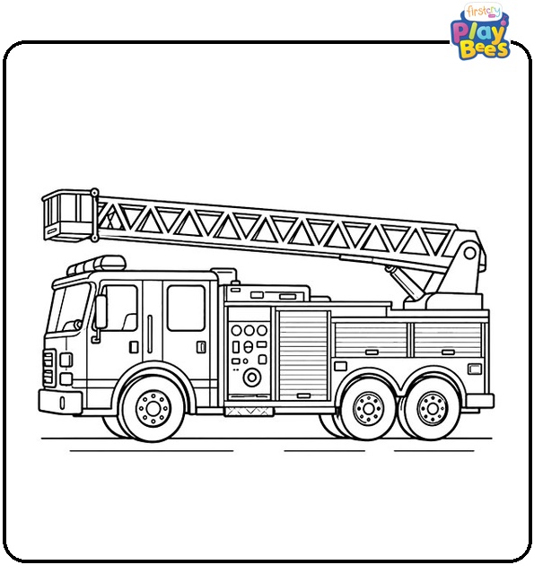 Fire-Truck-With-a-Long-Ladder-Coloring-Page