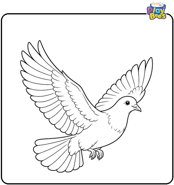 Flying-Dove-Coloring-Page Flying-Dove-Coloring-Page