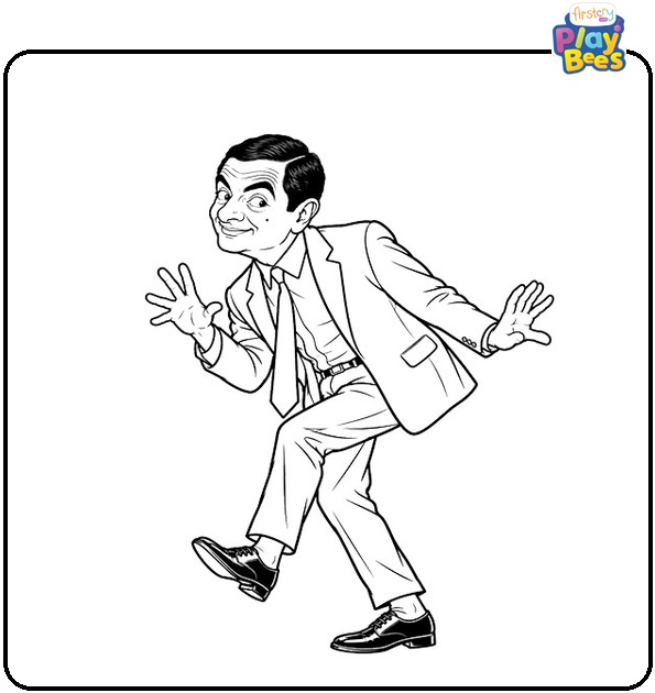 Funny-Mr.-Bean-Coloring-Page Funny-Mr.-Bean-Coloring-Page