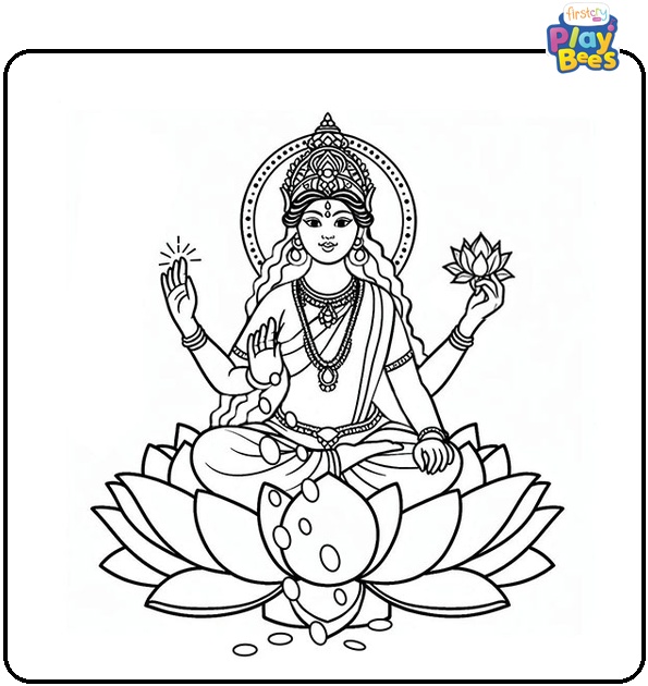Goddess Lakshmi Coloring Page
