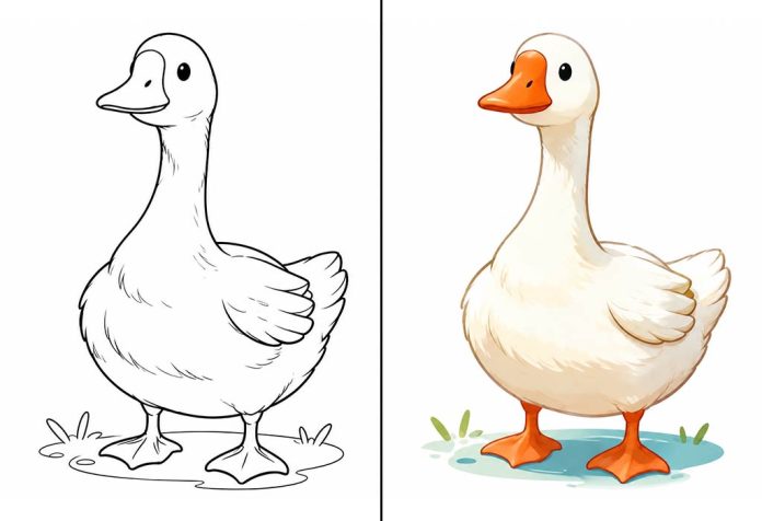 Goose Coloring Pages – Free Printable Worksheets & Pictures