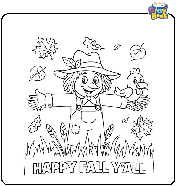 Happy Fall Coloring Page Happy Fall Coloring Page