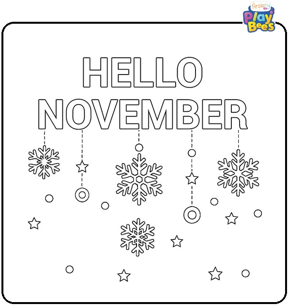 Hello-November-Snowflakes-Coloring-Page Hello-November-Snowflakes-Coloring-Page