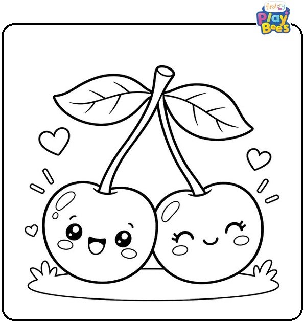 Kawaii-Cherries-Coloring-Page