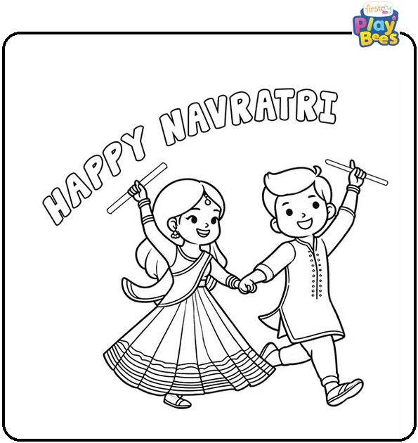 Navratri Coloring Page Navratri Coloring Page