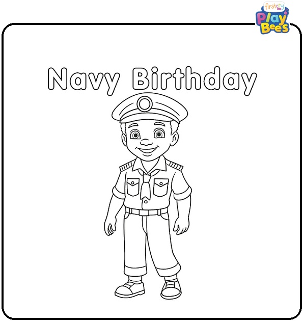 Navy Birthday Coloring Page Navy Birthday Coloring Page