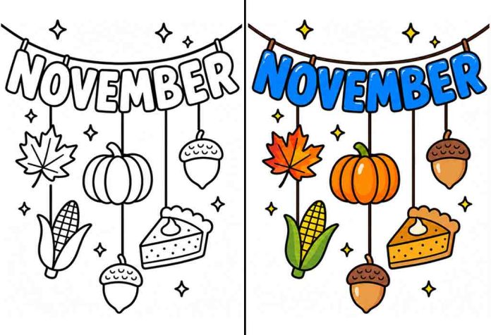November Coloring Pages – Free Printable Worksheets & Images