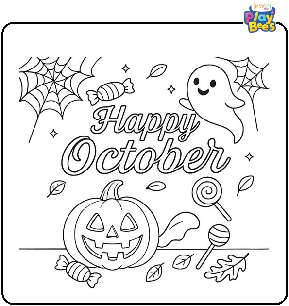 October Halloween Coloring Pages October Halloween Coloring Pages