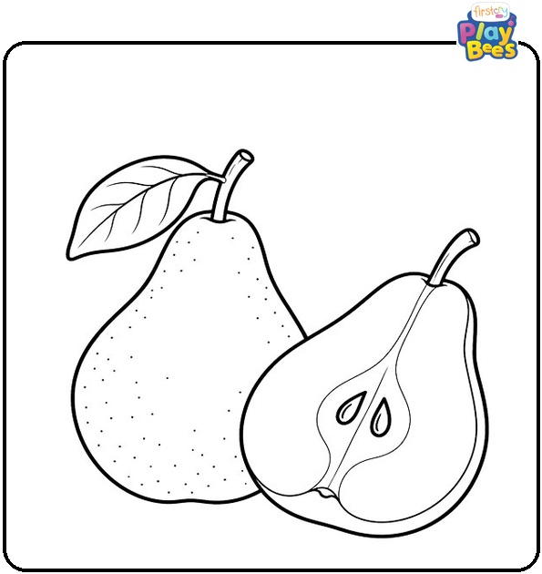 One and a Half Pears Coloring Page