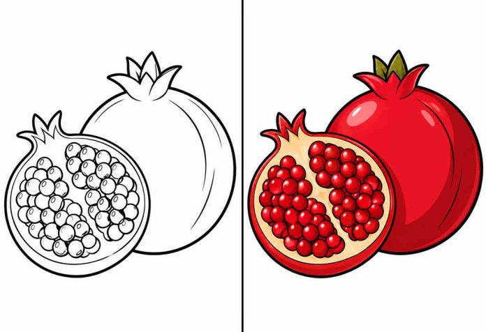 Pomegranate Coloring Pages – Free Printable Worksheets & Images
