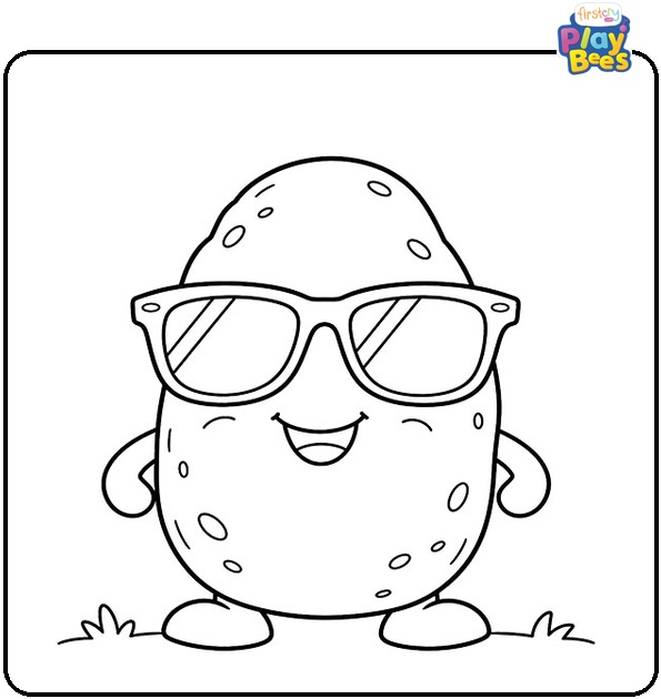 Potato Wearing Sunglasses Coloring Page Potato Wearing Sunglasses Coloring Page