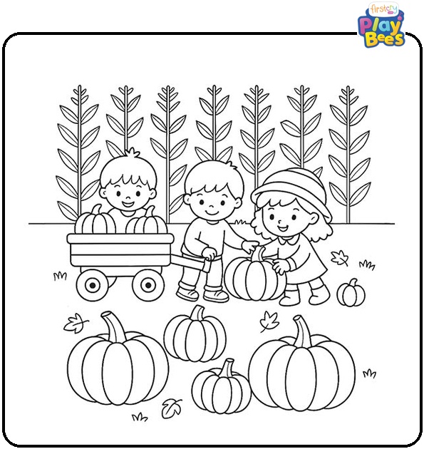 Preschool October Harvest Colouring Page Preschool October Harvest Colouring Page