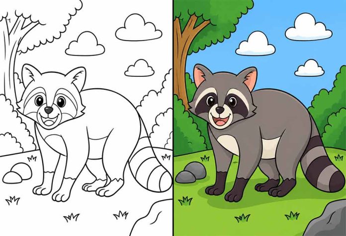 Raccoon Coloring Pages – Free Printable Worksheets & Images