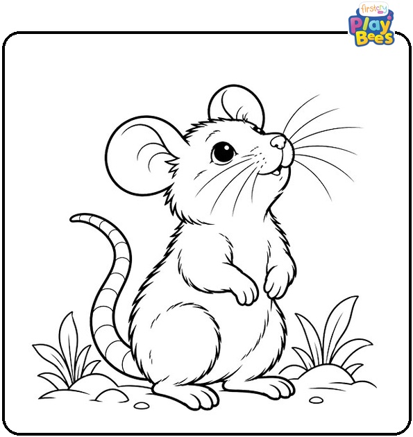 Realistic Rat Looking Up Coloring Page