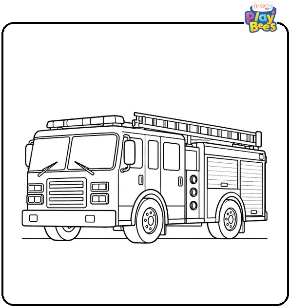 Simple-Fire-Truck-Coloring-Page Simple-Fire-Truck-Coloring-Page
