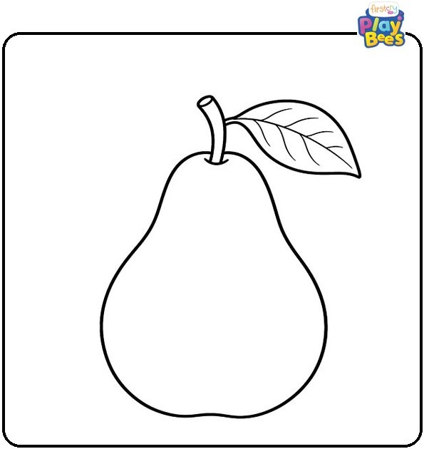 Simple Pear Coloring Page Simple Pear Coloring Page