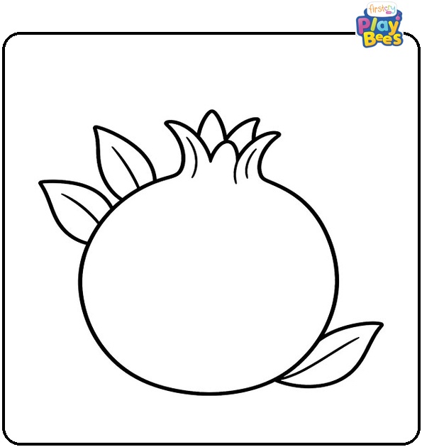 Simple Pomegranate Coloring Page Simple Pomegranate Coloring Page
