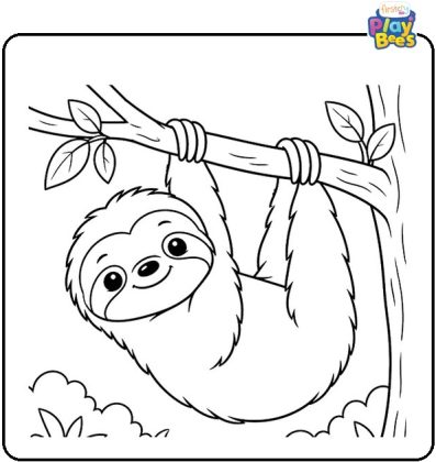Sloth Coloring Pages – Free Printable Worksheets & Pictures