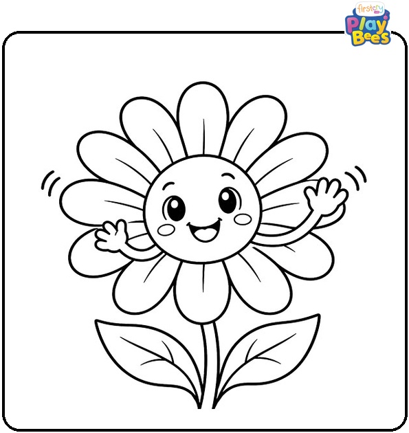 Smiling-Daisy-Flower-Coloring-Page Smiling-Daisy-Flower-Coloring-Page