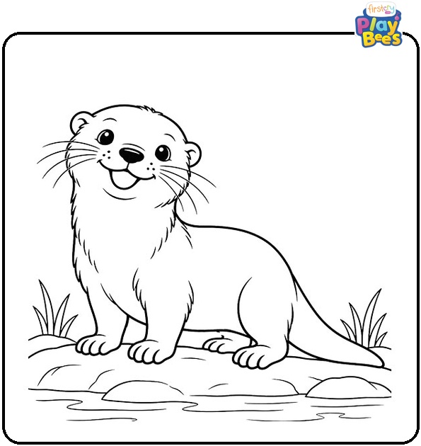 Smiling-Otter-Coloring-Page Smiling-Otter-Coloring-Page