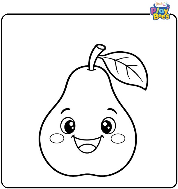 Smiling Pear Coloring Page Smiling Pear Coloring Page