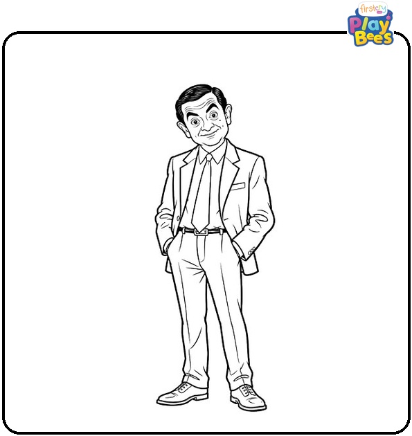 Standing-Mr.-Bean-Coloring-Page Standing-Mr.-Bean-Coloring-Page