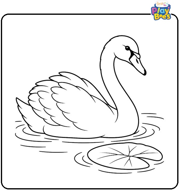 Swan-and-Lily-Pad-Coloring-Page Swan-and-Lily-Pad-Coloring-Page