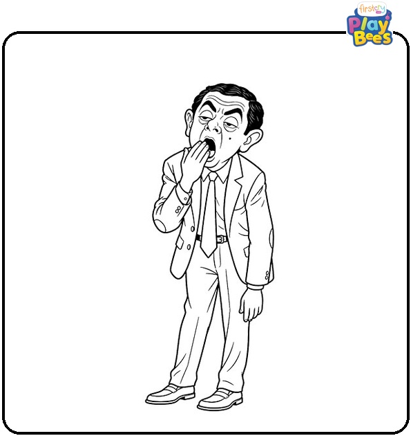Tired-Mr.-Bean-Coloring-Page Tired-Mr.-Bean-Coloring-Page