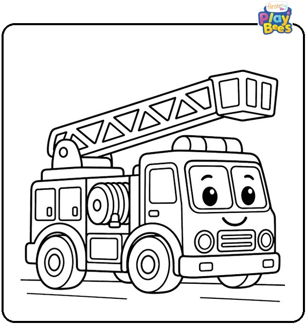 Toy-Fire-Truck-With-Ladder-Coloring-Page Toy-Fire-Truck-With-Ladder-Coloring-Page