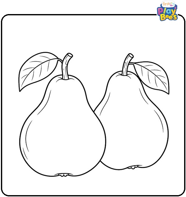 Two Pears Coloring Page