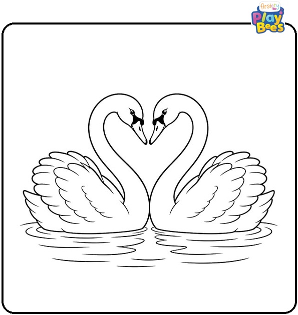 Two-Swans-Forming-a-Heart-Coloring-Page Two-Swans-Forming-a-Heart-Coloring-Page