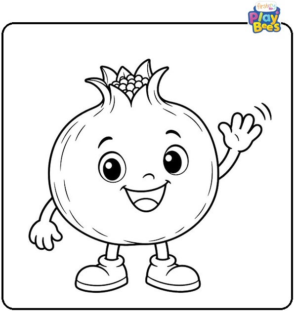 Waving Pomegranate Coloring Page Waving Pomegranate Coloring Page