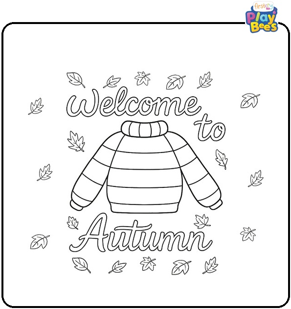 Welcome to Autumn Sweater Coloring Page Welcome to Autumn Sweater Coloring Page