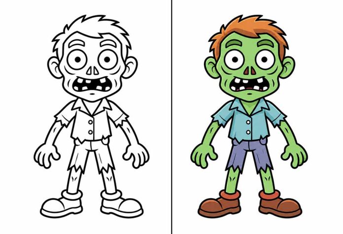 Zombie Coloring Pages – Free Printable Worksheets & Images
