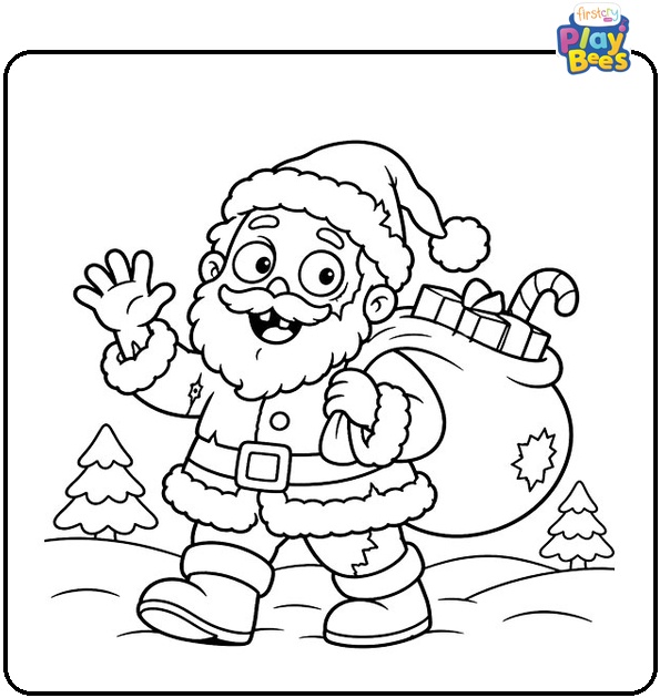 Zombie Santa Claus with Gift Sack Coloring Page Zombie Santa Claus with Gift Sack Coloring Page